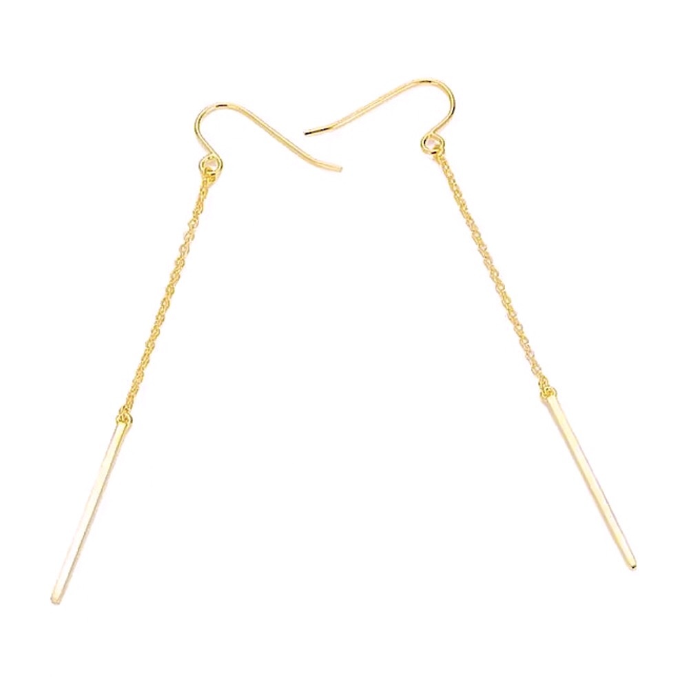⚜️𝟯𝟬%𝗢𝗙𝗙 𝗯𝘂𝗻𝗱𝗹𝗲𝘀 𝟯+⚜️ NEW Gold Bar Chain Stainless Steel Drop Earrings - Picture 2 of 9